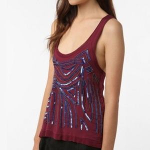 Urban Outfitters • purple sequin racerbank tank top